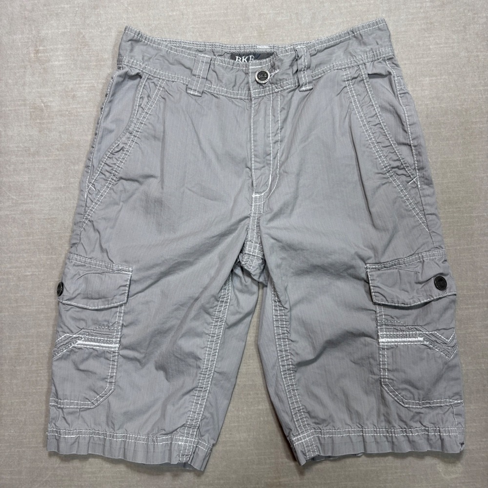 BKE Mens McGraw‎ Cargo Shorts Size 27 Slate Gray Standard Fit Retro 11" Inseam